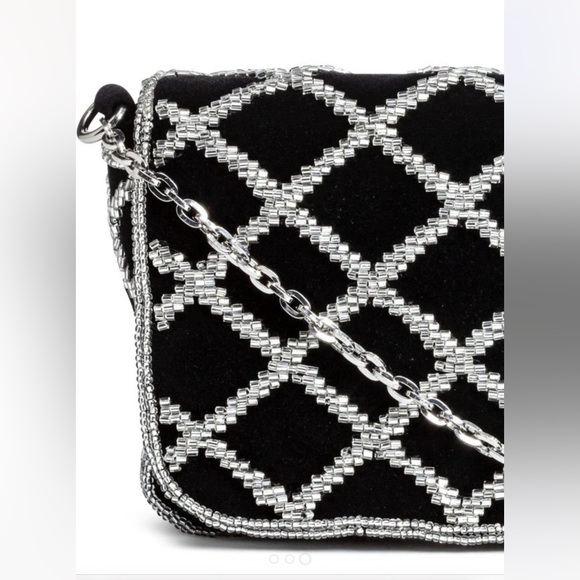 NWT H & M Black Beaded Shoulder Bag - Picture 3 of 17